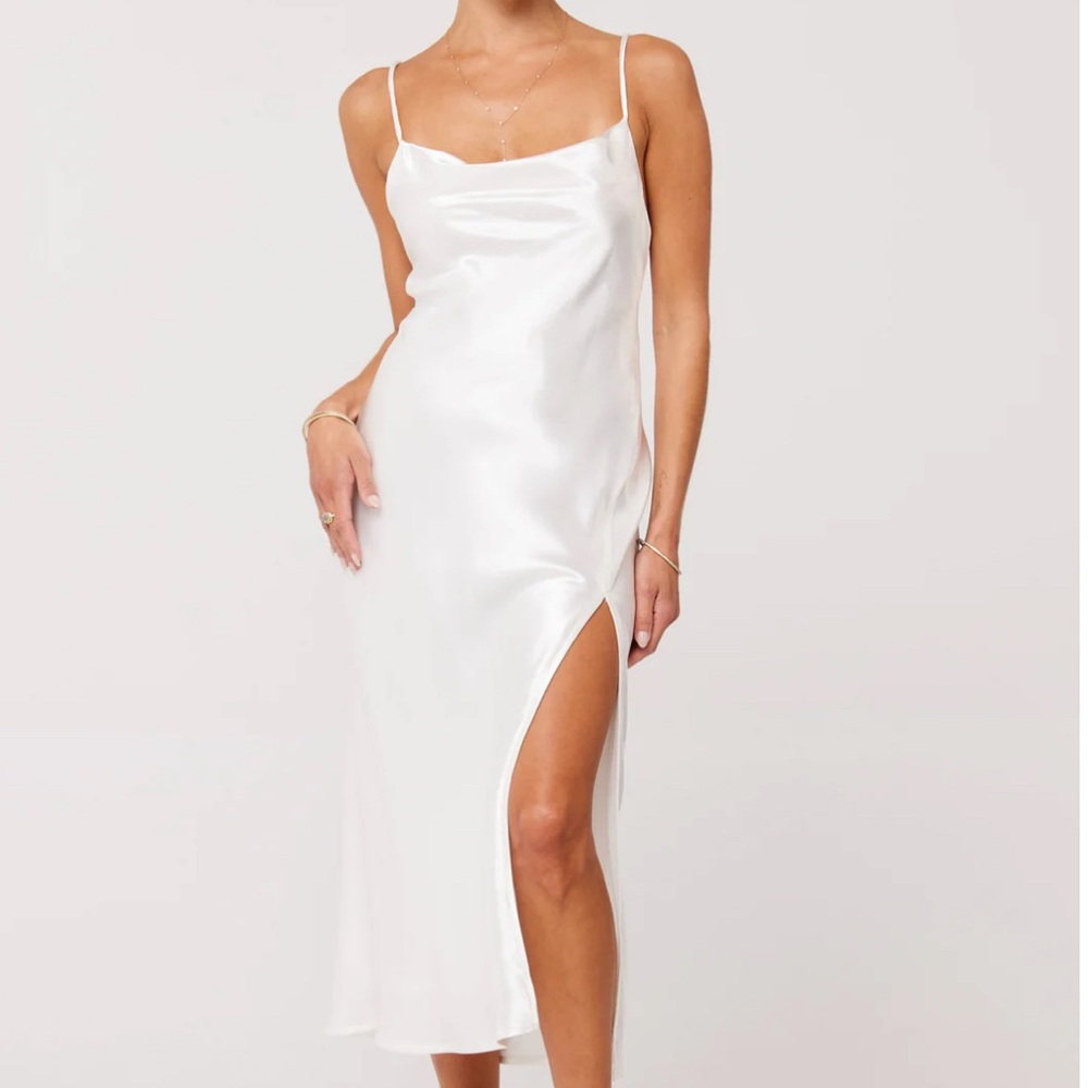 Resa white slip dress
